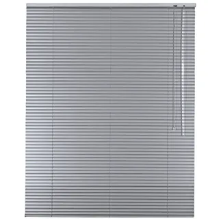 Alu Jalousie Aluminium Jalousette in Farbe Silber - Breite 40 bis 240 cm - Höhe 130/175 / 220 cm - Tür Fenster Rollo Jalousette Aluminium Fensterjalousie Lamellen Metall (85 x 220 cm)