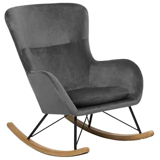 Beliani Schaukelsessel Ellan Polyester 71 x 97 x 90 cm Dunkelgrau
