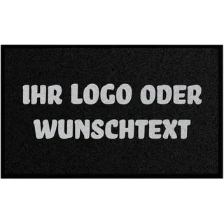 WohnDirect Fußmatte individuell Bedruckt mit Logo, 75 x 85 cm Schwarz | Rutschfest, waschbar, Fertigung in 3 Werktagen