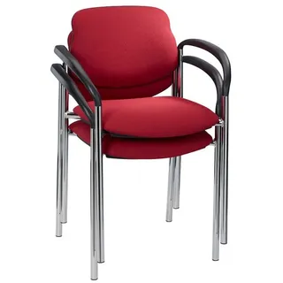 NOWY STYL Styl 2 St. mit Armlehnen rot/chrom