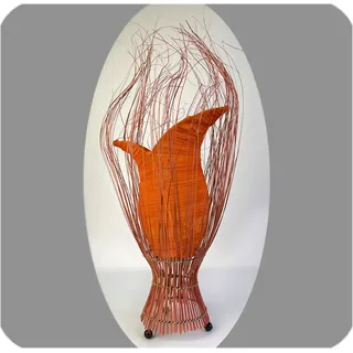 Deko-Leuchte Stimmungsleuchte asiatische Lampe Stehleuchte Tischleuchte Tischlampe Bali Asia TULPE klein 60 cm, orange - Orange