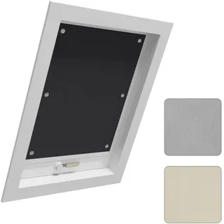 WOLTU Thermo Dachfenster Rollo ohne Bohren Sonnenschutz Verdunkelungsrollo mit Saugnäpfen, Thermorollo Hitzeschutz für Velux- und Roto-Fenster S06 / 606, Schwarz 96x93 cm