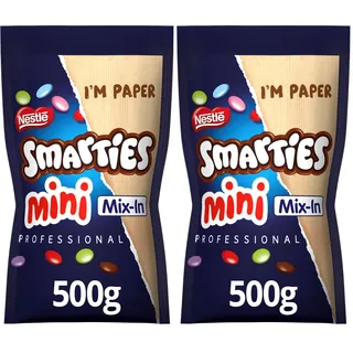 SMARTIES Mini Mix-in, kleine knusprige Pastillen mit dem Geschmack von Milchschokolade, 2er Pack (1 x 500g)