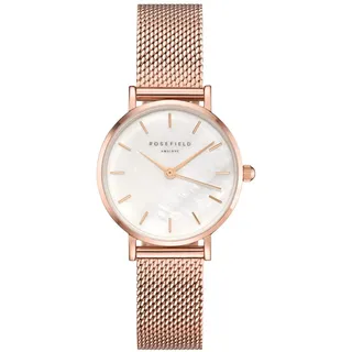 Rosefield Small Edit Damenuhr mit roségoldfarbenem Edelstahl-Mesh-Armband 26mm