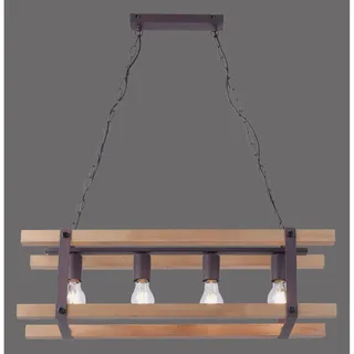 just light. Pendelleuchte Edith Holz-Natur 4-flammig 75 x 23,5 cm