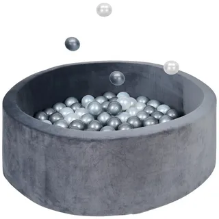 My Baby Lou Bällebad , Grau, Silberfarben, Türkis, Perlmutt , Kunststoff, Textil , 30 cm , EN 71 , Spielzeug, Kinderzelte