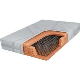 MKS Federkernmatratze Vena - 140/200 - H3 - Lux , Hellgrau , Textil , H3 , Füllung: Schaumstoff , Rechteckig , 140x200 cm , Oeko-Tex® , atmungsaktiv, Bezug abnehmbar/waschbar, wendbar, schadstoffgeprüft , Schlafzimmer, Matratzen