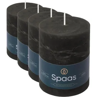 Spaas Rustikale Stumpenkerze 80/110 mm 65St. - schwarz (Packung mit 4)