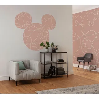 KOMAR "Mickey Head Knotted - Größe 125 x 125 cm", rund und selbstklebend