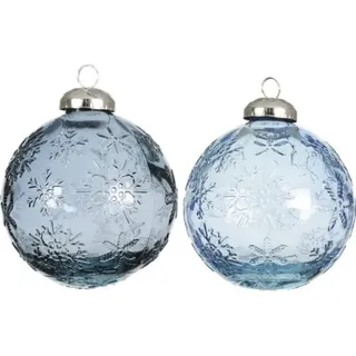 Christbaumkugel Glas Ø 8x10 cm blau