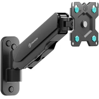 ONKRON Monitor Wandhalterung für 13-34 Zoll Bildschirm bis 8 kg, TV Halterung höhenverstellbar mit Gasdruckfeder Arm, VESA 75x75-100x100, verstellbare PC Monitor Halterung Wand Schwarz G120-B