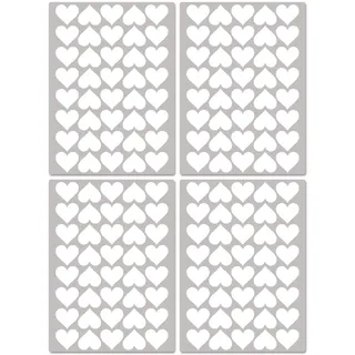 PREMYO 160 Herzen Wandsticker Kinderzimmer Mädchen Jungen - Wandtattoo - Wandaufkleber Selbstklebend Weiß