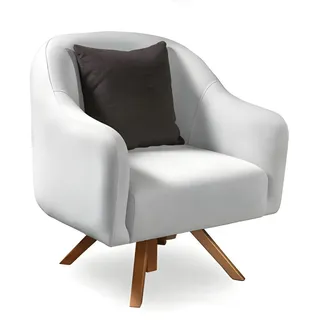 Designer Sessel 1-sitzer Sofa Loungesessel Weiß mit Kissen Wohnzimmer