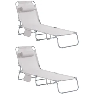 SoBuy Gartenliege 2er Set 0 x 0 x 0 cm Beige