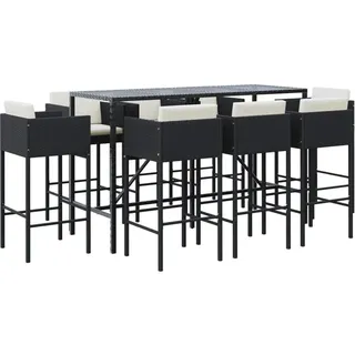 vidaXL Gartenbar Set 9-tlg. Schwarz