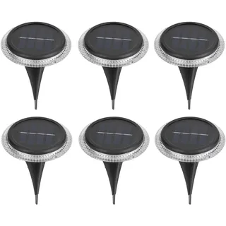 NÄVE LED-Solar-Boden-Erdspießleuchte Kane Schwarz Ø More LED Solarleuchte mit Erdspieß Dämmerungssensor 6er Set