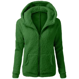 Fleecejacke Damen Teddyjacke Frauen Winterjacke Flauschige Jacke Flausch Flauschjacke Teddy Mit Kapuze Plüschmantel