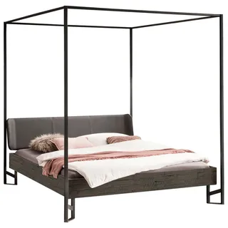 Hasena Himmelbett , Anthrazit, Grau, Akaziefarben , Holz , Akazie , massiv , Höhe ca. 22 cm , 160x200 cm , gepolstertes Kopfteil, in verschiedenen Größen erhältlich , Schlafzimmer, Komplette Schlafzimmer und Serien, Schlafzimmerserien