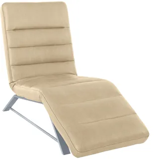 W.Schillig Relaxliege daily dreams Leder/Polyester 65 x 91 x 170 cm Beige mit Kissen