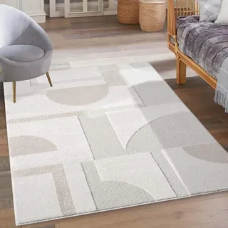 Carpet City »LOUNGE 9992« rechteckig 15 mm Höhe Kurzflor-Teppich Modern, Hoch-Tief-Struktur, Wohnzimmer, Schlafzimmer,