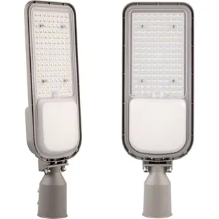 LUMILED LED Straßenlaterne 100W 14000 Lm Straßenlampe 4000K Neuralweiß Straßenleuchte Außenleuchte IP65 Wasserdicht Mastleuchte Wegeleuchten Parkplatz Beleuchtung Hofbeleuchtung Wandleuchte - Grau