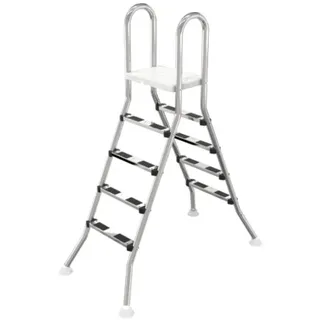 OKU Hochbeckenleiter V2A Leiter Poolleiter Edelstahl 2x4 oder 2x5 Stufen