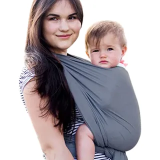 Hoppediz Baby-Tragetuch ab Geburt, Neugeboren bis Kleinkind, ultraleichtes Sommertuch, Hamburg stone 5,40 m