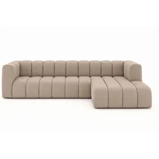 kaiser möbel Eckcouch Samt L-Form 3-Sitzer Beige