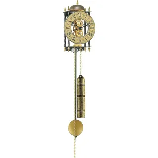 HERMLE 70504-000711 Skelett-Pendelwanduhr Werk Rosé, Rosé, 62cm x 15cm x 10cm