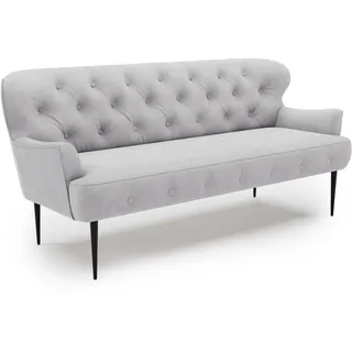 CAVADORE 3-Sitzer Küchensofa Amba, Trendige Sitzbank für Küche oder Esszimmer / 193 x 97 x 87 / Flachgewebe: Hellgrau