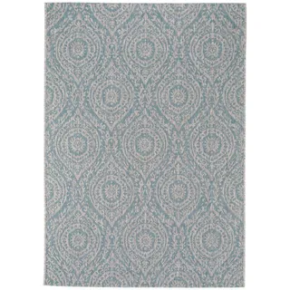 benuta Nest Outdoorteppich Cleo Beige/Türkis 80x150 cm , Textil , Rechteckig , 80x150 cm , Oeko-Tex® Standard 100 , wasserabweisend , Teppiche und Böden, Teppiche, Outdoorteppiche