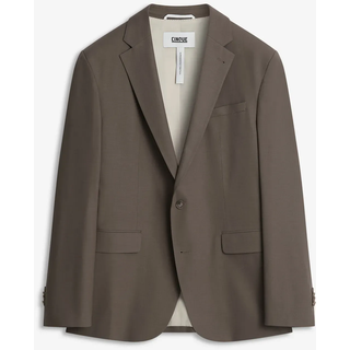 Baukastensakko CINQUE "CITOTTI-S", Herren, Gr. 54, braun (dunkelbraun), Web, Obermaterial: 54% Polyester, 41% Schurwolle, 5% Elasthan, unifarben, regular fit normal, tiefer V-Ausschnitt, abgesteppte Kante, Sakkos Baukastensakko, Regular Fit, Schurwollmix