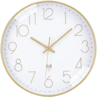 ACCSHINE Funkuhr Wanduhr Ohne TickgeräUsche Lautlos 30cm Quarz Batterie Betriebene Groß Wanduhr Einfach zu Lesen für Zimmer Zuhause KüChe Schlafzimmer Büro Schule (Weiß)