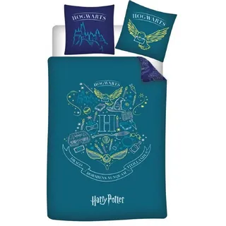 Harry Potter Shop Harry Potter Mikrofaser Blau 140 x 200 cm + 63 x 63 cm