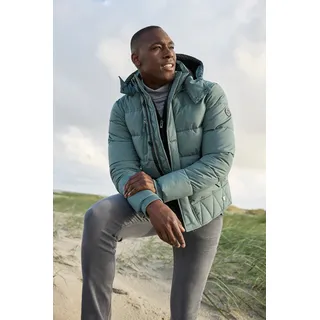 Steppjacke BRUNO BANANI, Herren, Gr. S (48), khaki, Web, Obermaterial: 100% Polyester. Futter: 100% Polyester. Wattierung: 100% Polyester. Ärmelfutter: 100% Polyester, kontrastfarbene Details, unifarben mit Farbeinsatz, bequem hüftlang, Bündchen, Jacken Steppjacke, Winterjacke mit Fellimitat und abnehmbarer Kapuze