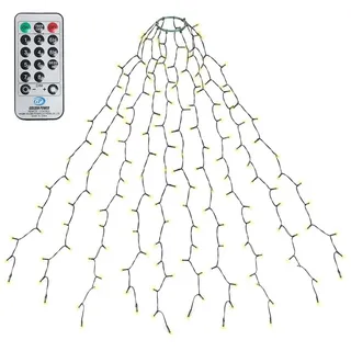 salcar Christbaumbeleuchtung mit Ring und 10 Girlanden, 250er LED Lichterkette Weihnachtsbaum für 90cm bis 150cm Tannenbaum, Warmweiß