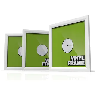 Glorious Vinyl Frame Set White - 3x Vinyl Cover Rahmen für 12 Platten, einfaches Anbringen und Austauschen, einstellbare Halterung, weiß AMS-VINYL-FRAME-SET-WHT