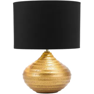 Beliani Tischlampe Gold 42 cm Trommelform KUBAN