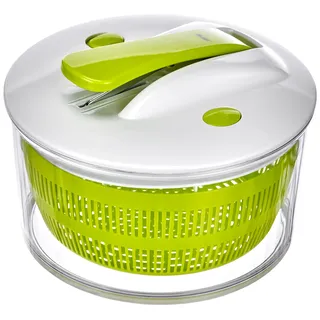 Ibili Salatschleuder mit Pedal-Funktion 24 cm Edelstahl Grün/Silber/Weiß