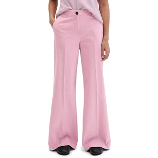 Bügelfaltenhose MARC O'POLO "MARGO Wide", Damen, Gr. 40, N-Gr, soft rose, Twill, Obermaterial: 98% Baumwolle, 2% Elasthan, weit lang, Hosen Bügelfaltenhose, Model Margo wide aus Organic Cotton-Twill