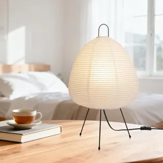 Reispapier Lampe,Japanische Nachttischlampe Und Tischlampe,E27 Fassung,Kleine Schreibtischlampe und Stehlampe,Zen Deko Für Schlafzimmer,Wohnzimmer,Büro Und Kinderzimmer,Leselampe Und Nachtlicht