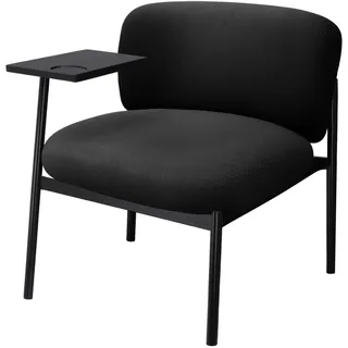 COMHOMA Loungesessel Sessel Relaxsessel Ohrensessel modern, Polsterstuhl mit Metallbeinen, Einzelsofa für Wohnzimmer/Schlafzimmer/Garten, Schwarz - Schwarz