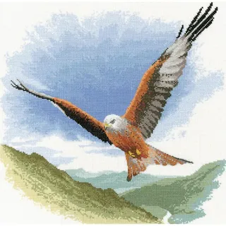 Heritage Kreuzstich Set Aida "Rotmilan im Flug (A)", Zählmuster, FFRK652-A, 34x34cm