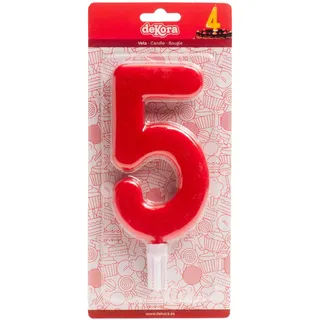 Dekora Geburtstag Party Deko Kerze XXL 5 rot