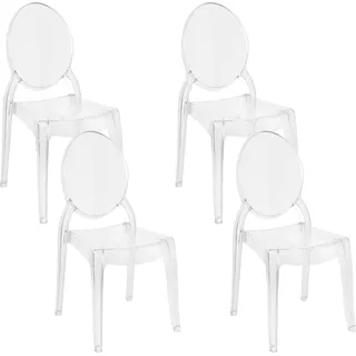 BELIANI Esszimmerstuhl 4er Set Transparent Kunststoff Modern - Transparent