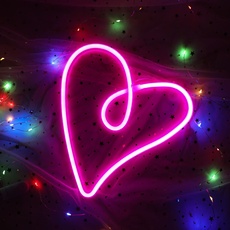 ENUOLI Herz Leuchtreklame Pink Neon Led Leuchtreklame Liebe USB/Batteriebetrieben Neon Liebe Herz Herzförmiges Licht für Wanddekoration Neonlampe für Geburtstagsfeier Zuhause Freunde Geschenk(Rosa)