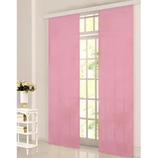 Gardinenbox Flächenvorhang, Schiebegardine Blickdicht matt, Pink, aus Micro Satin (Mikrofaser Gewebe), mit Paneelwagen und Beschwerungsstange -85600-, 85600
