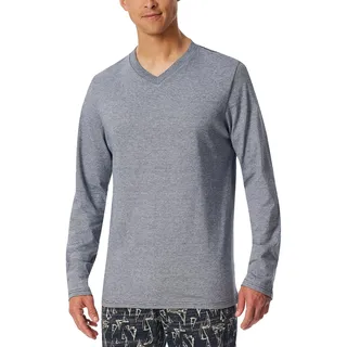 Schiesser Herren Schlafshirt Langarm V-Ausschnitt - Mix + Relax