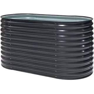 Westmann Hochbeet Oval Metall 160 x 80 x 82 cm Anthrazit