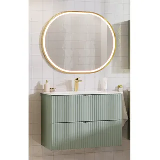 Badmöbel Set 2-teilig mit 80cm Waschtisch, grün, NEWPORT-56-GREEN - Grün